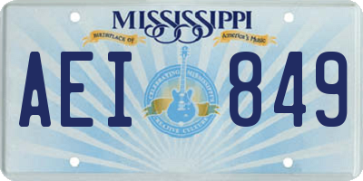 MS license plate AEI849