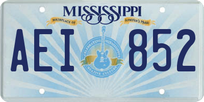 MS license plate AEI852