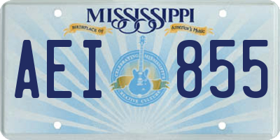 MS license plate AEI855