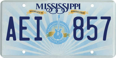 MS license plate AEI857