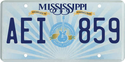 MS license plate AEI859