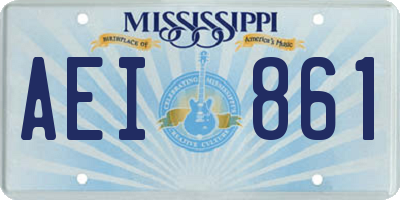 MS license plate AEI861