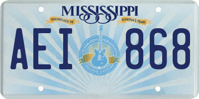 MS license plate AEI868