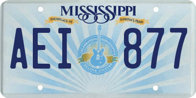 MS license plate AEI877