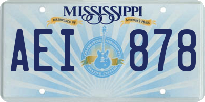 MS license plate AEI878