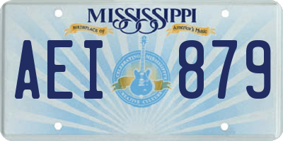 MS license plate AEI879
