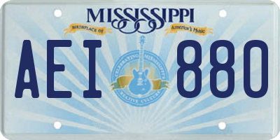 MS license plate AEI880