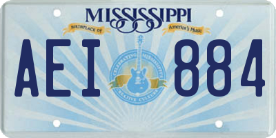 MS license plate AEI884