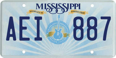 MS license plate AEI887