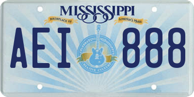 MS license plate AEI888