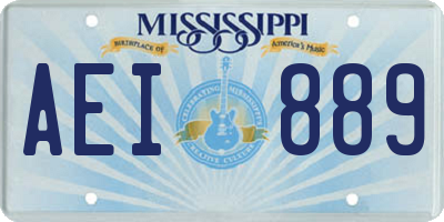 MS license plate AEI889