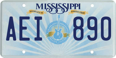 MS license plate AEI890