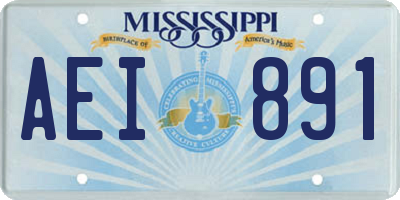 MS license plate AEI891