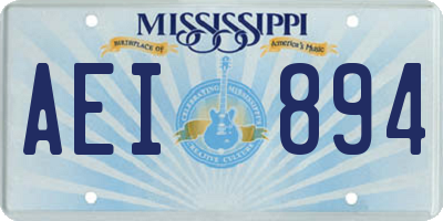 MS license plate AEI894