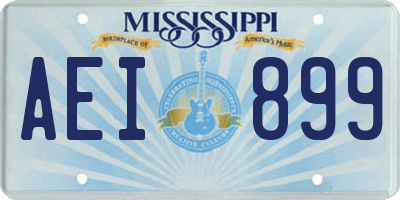 MS license plate AEI899