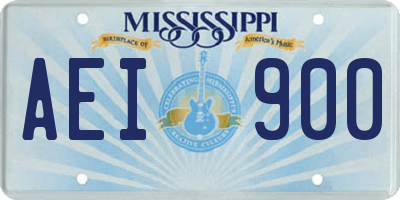 MS license plate AEI900