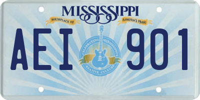 MS license plate AEI901