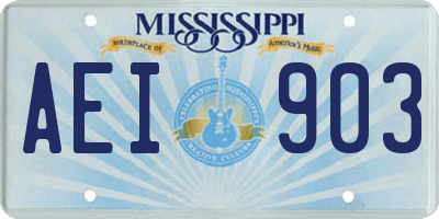 MS license plate AEI903