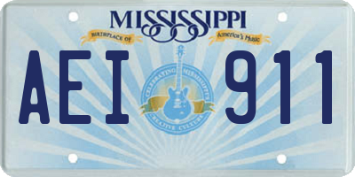 MS license plate AEI911