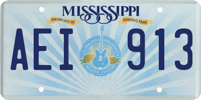MS license plate AEI913