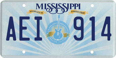 MS license plate AEI914