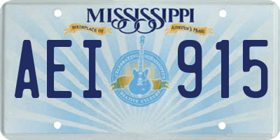 MS license plate AEI915