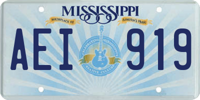 MS license plate AEI919