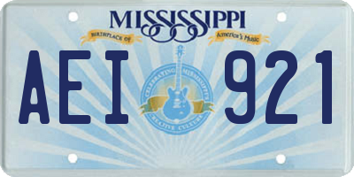 MS license plate AEI921
