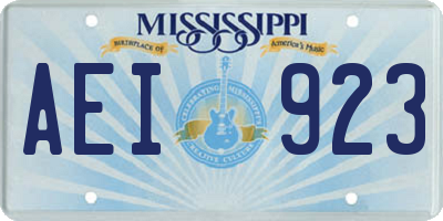 MS license plate AEI923