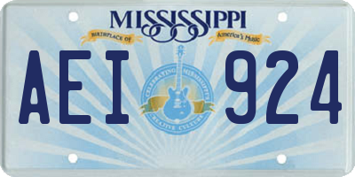 MS license plate AEI924