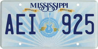MS license plate AEI925
