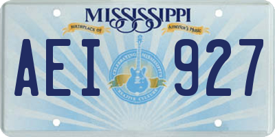 MS license plate AEI927