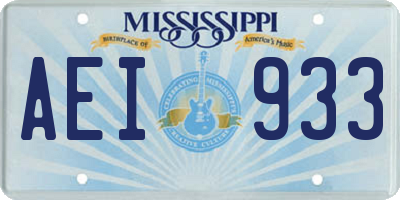 MS license plate AEI933