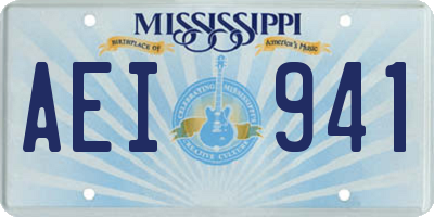 MS license plate AEI941