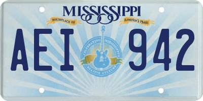 MS license plate AEI942