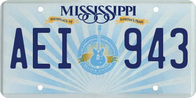 MS license plate AEI943