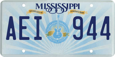 MS license plate AEI944