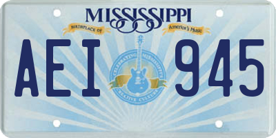 MS license plate AEI945
