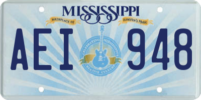 MS license plate AEI948