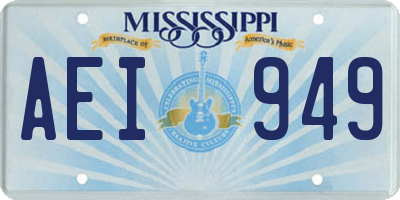MS license plate AEI949