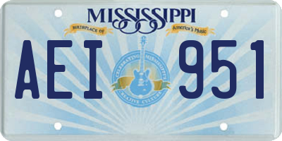 MS license plate AEI951