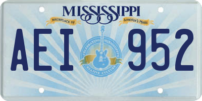MS license plate AEI952