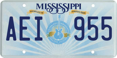 MS license plate AEI955