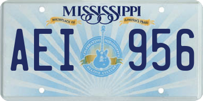 MS license plate AEI956