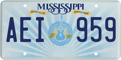 MS license plate AEI959