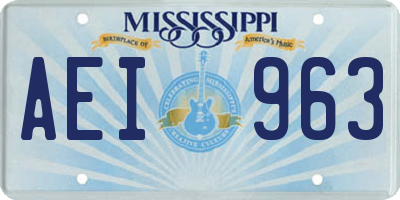 MS license plate AEI963