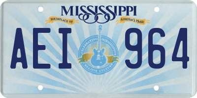 MS license plate AEI964