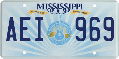 MS license plate AEI969
