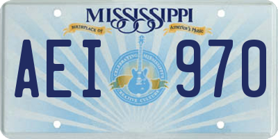 MS license plate AEI970