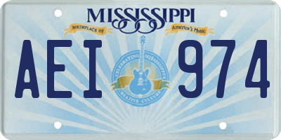 MS license plate AEI974